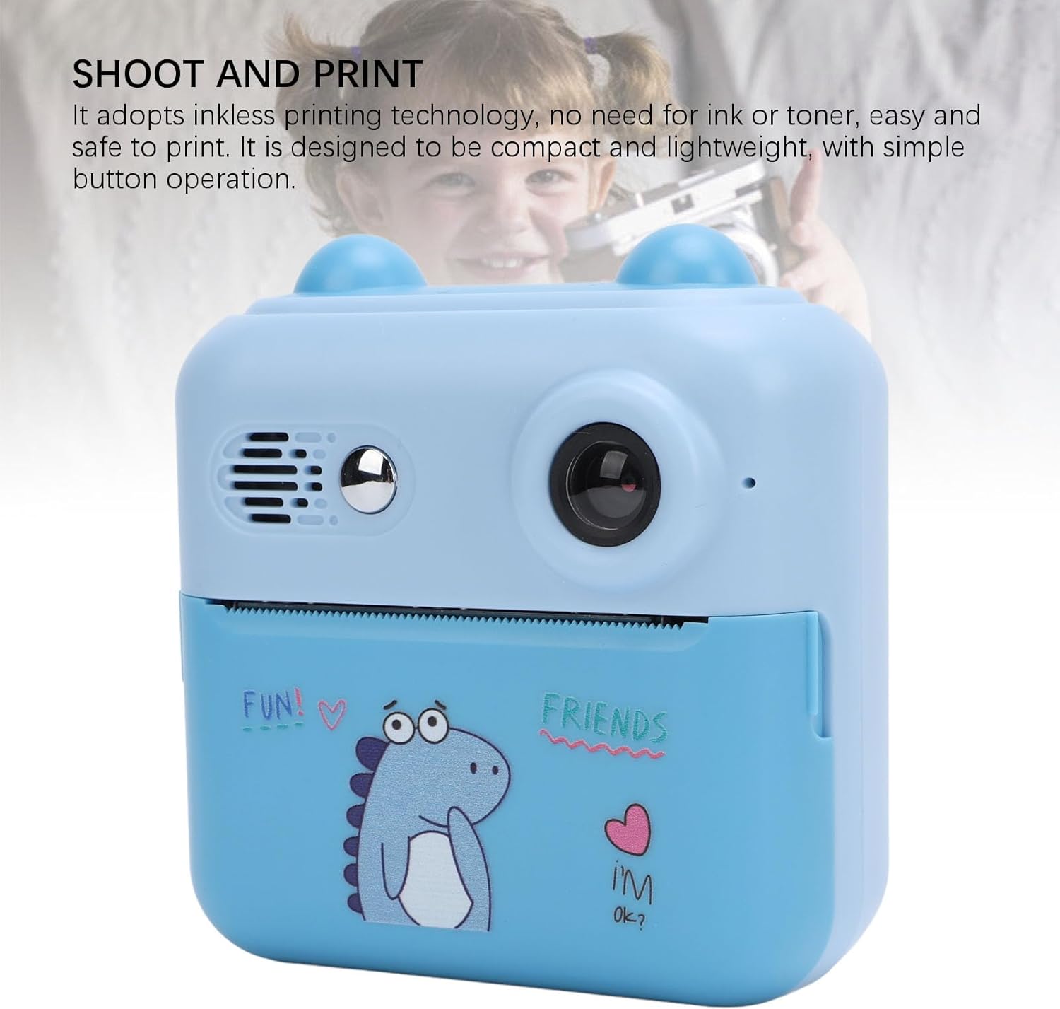 Instant Print Camera for Kids, 50MP 1080P HD Digital Video Camera, 16x Digital Zoom Digital Camera with 2.4 Inch HD IPS Screen, Compact Instant...