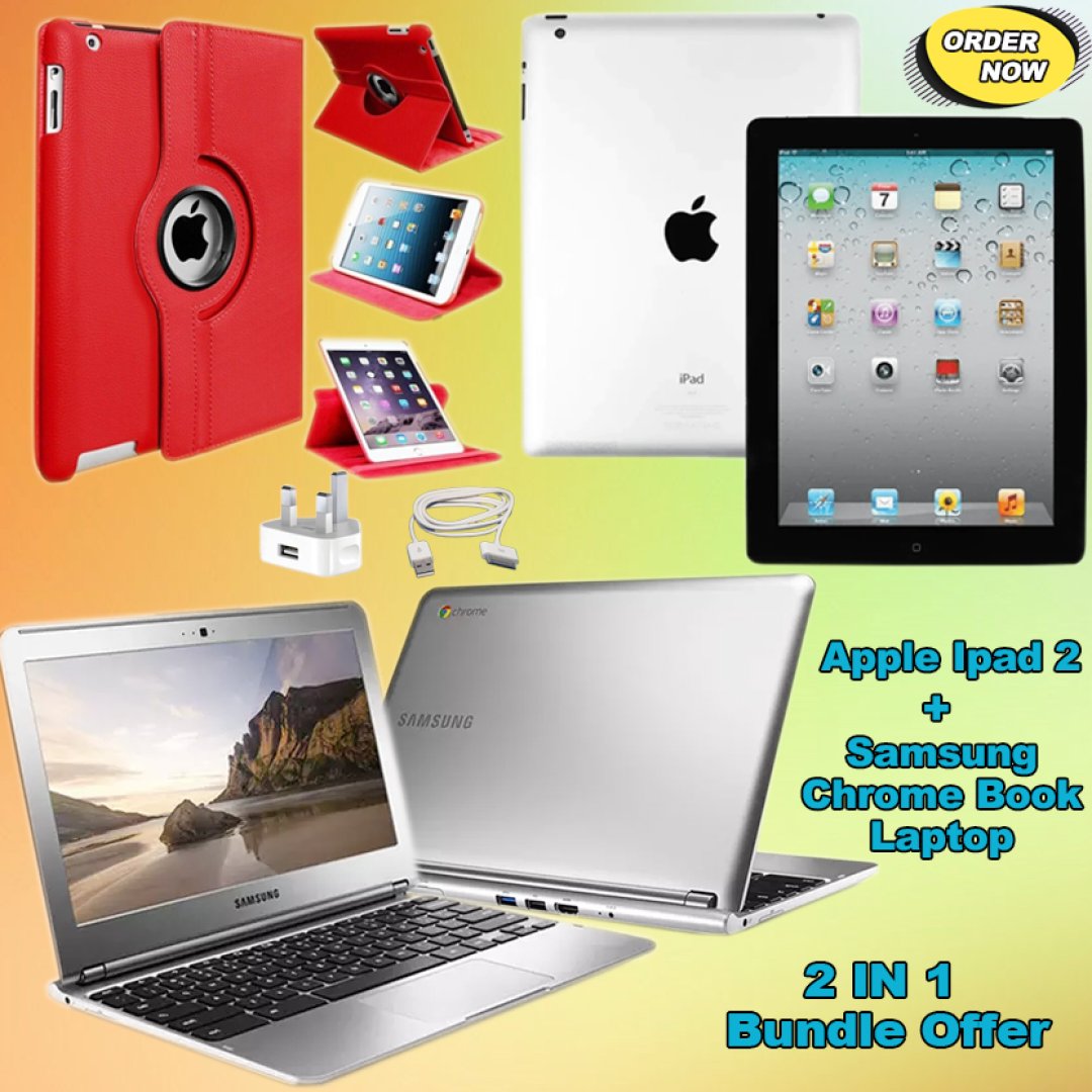 6 in 1 Bundle Offer - Apple iPad + Back Cover + P47 Wireless Headphone + Adopter + Charging Cable + Head Free