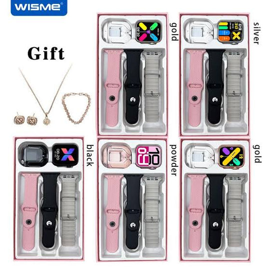 "The WS X18 Mini smartwatch from WISME brand, designed in pink and black colors, exclusively for ladies